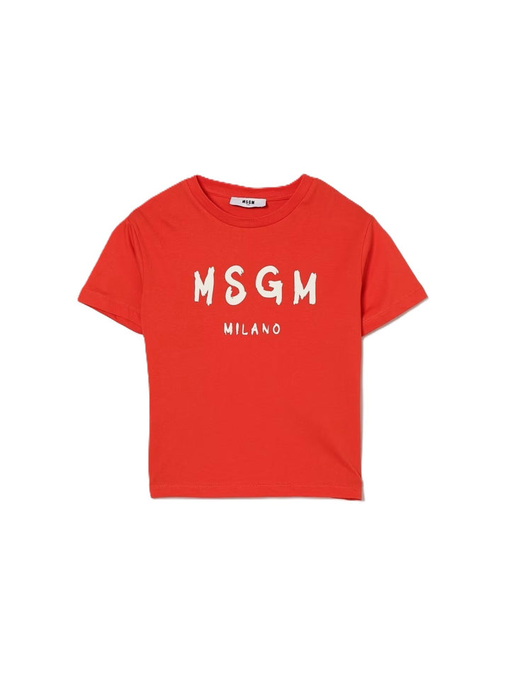 T-shirt rossa per bambino S6MSJUTH001 MS074 Msgm Kids 