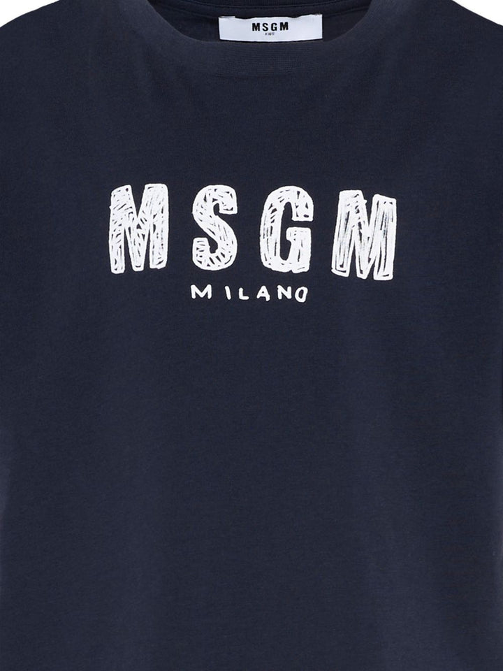 T-shirt blu scuro per bambino S6MSJUTH004 MS072 Msgm Kids 