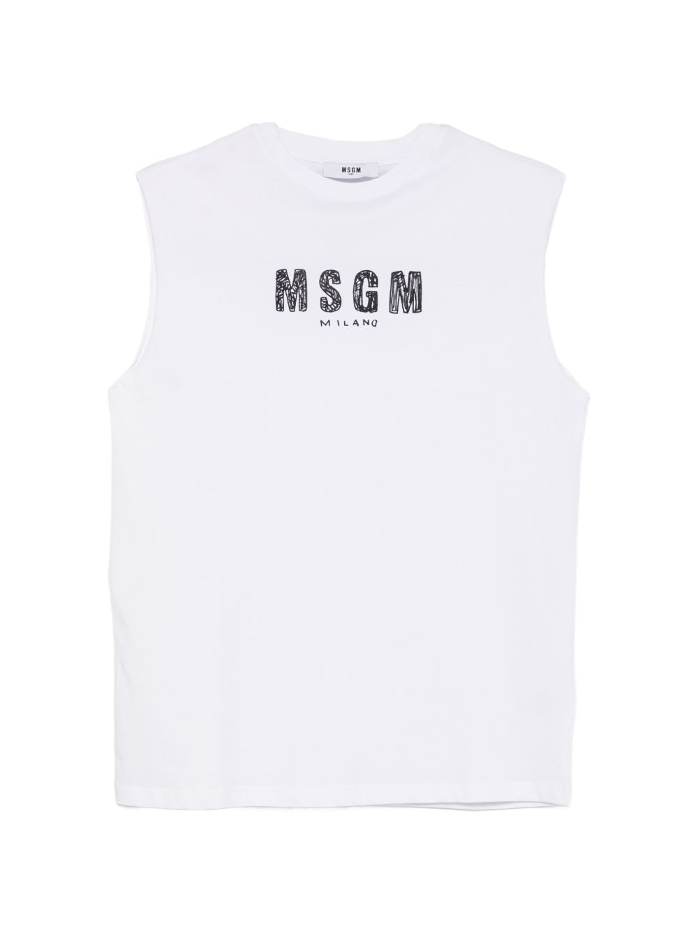 T-shirt bianca per bambino S6MSJUTH069 001 Msgm Kids 