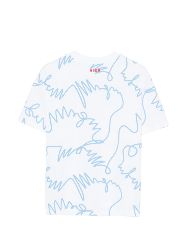 T-shirt bianca per bambino S6MSJUTH170 001/83 Msgm Kids 