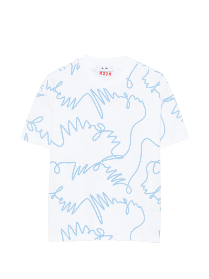 T-shirt bianca per bambino S6MSJUTH170 001/83 Msgm Kids 