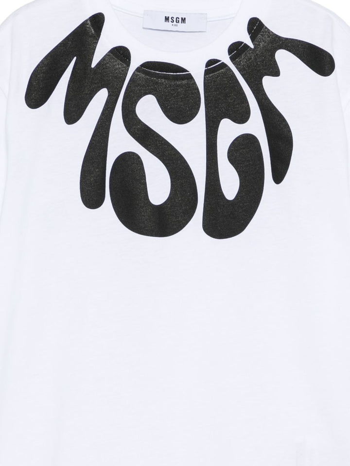 T-shirt bianca per bambino S6MSJUTH222 001/01 Msgm Kids 