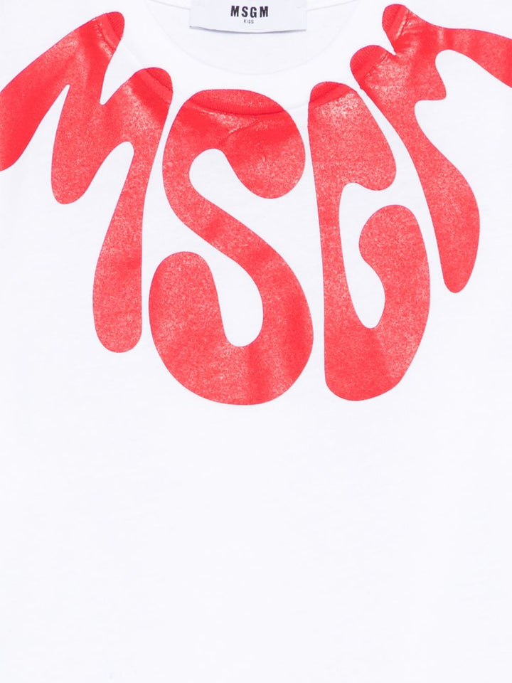 T-shirt bianca per bambino S6MSJUTH222 001/06 Msgm Kids 