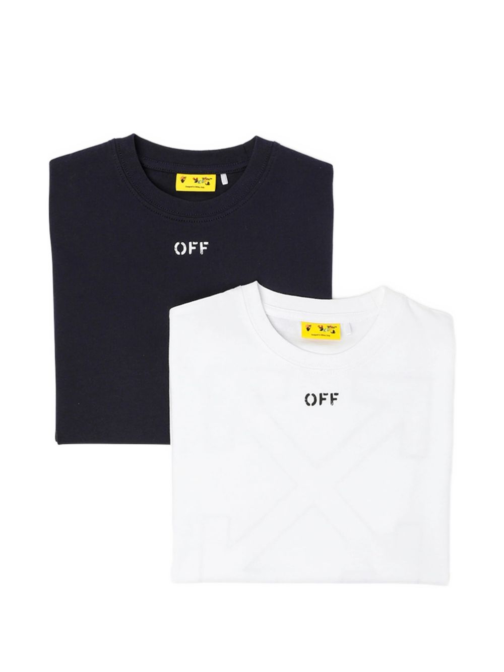 T-shirts bianca/nera per bambino OB2B001S26JER001 9060 Off White Kids 