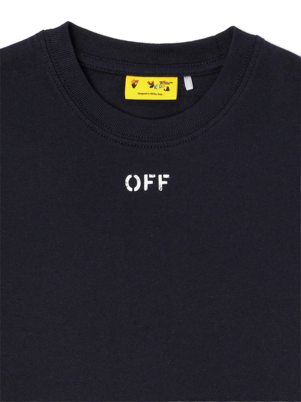 T-shirts bianca/nera per bambino OB2B001S26JER001 9060 Off White Kids 