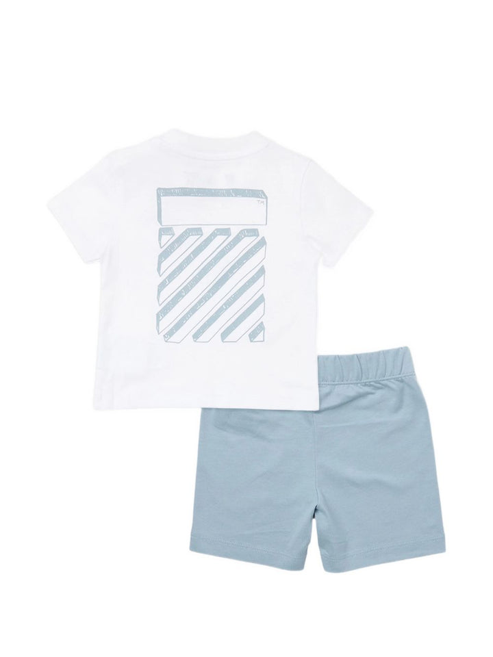 Completo bianco/azzurro per neonato OB2X007S26JER001 1000 Off White Kids 