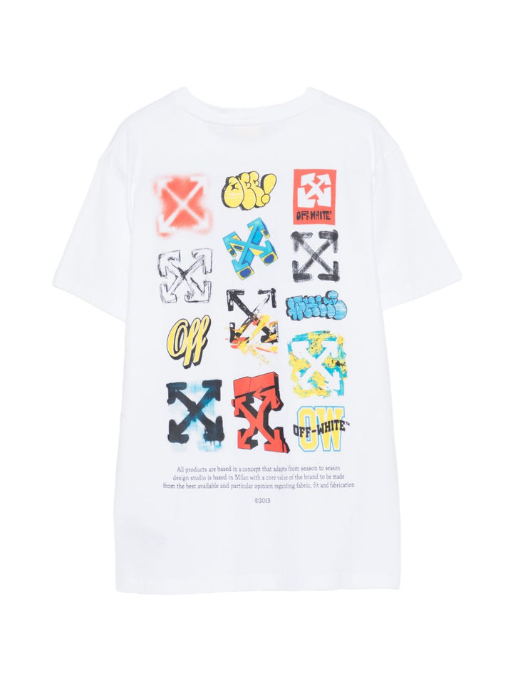T-shirt bianca per bambino OBAA002S26JER007 1000 Off White Kids 