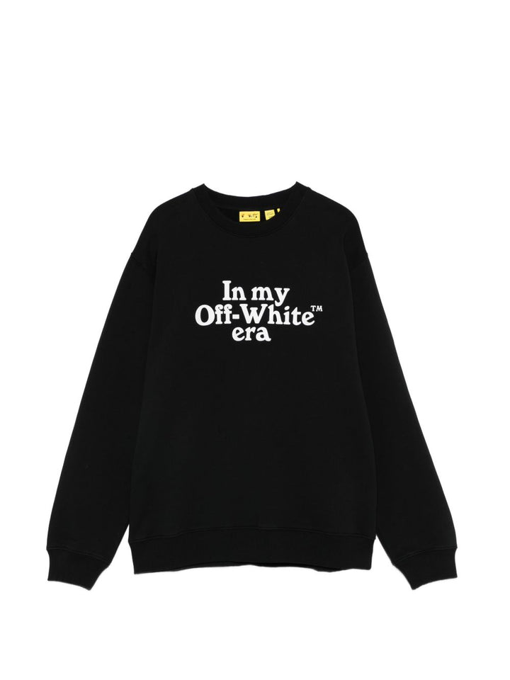 Felpa nera per bambino OBBA001S26FLE006 0001 Off White Kids 