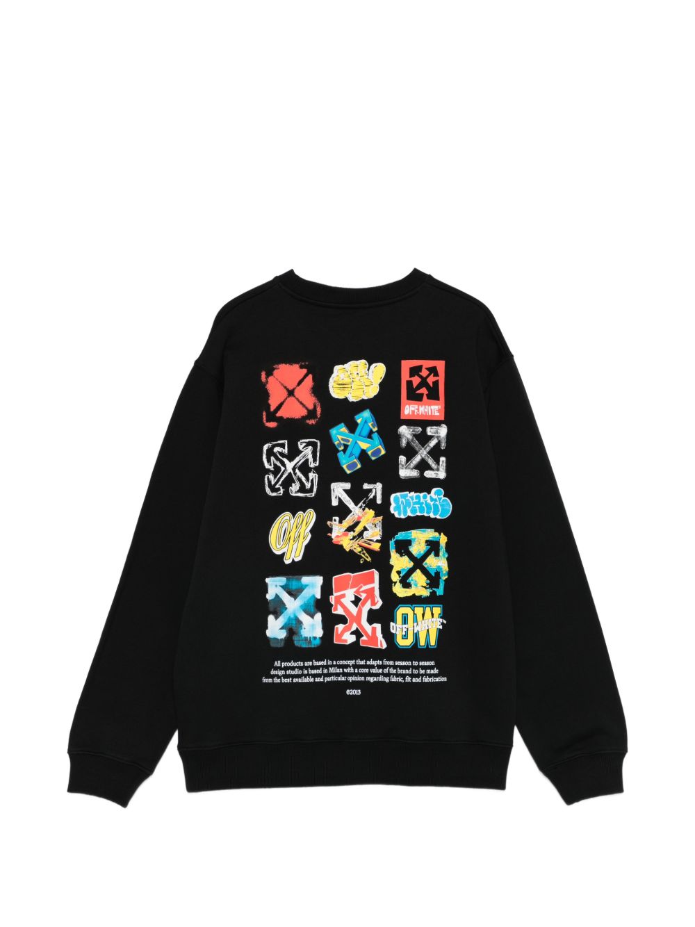 Felpa nera per bambino OBBA001S26FLE006 0001 Off White Kids 