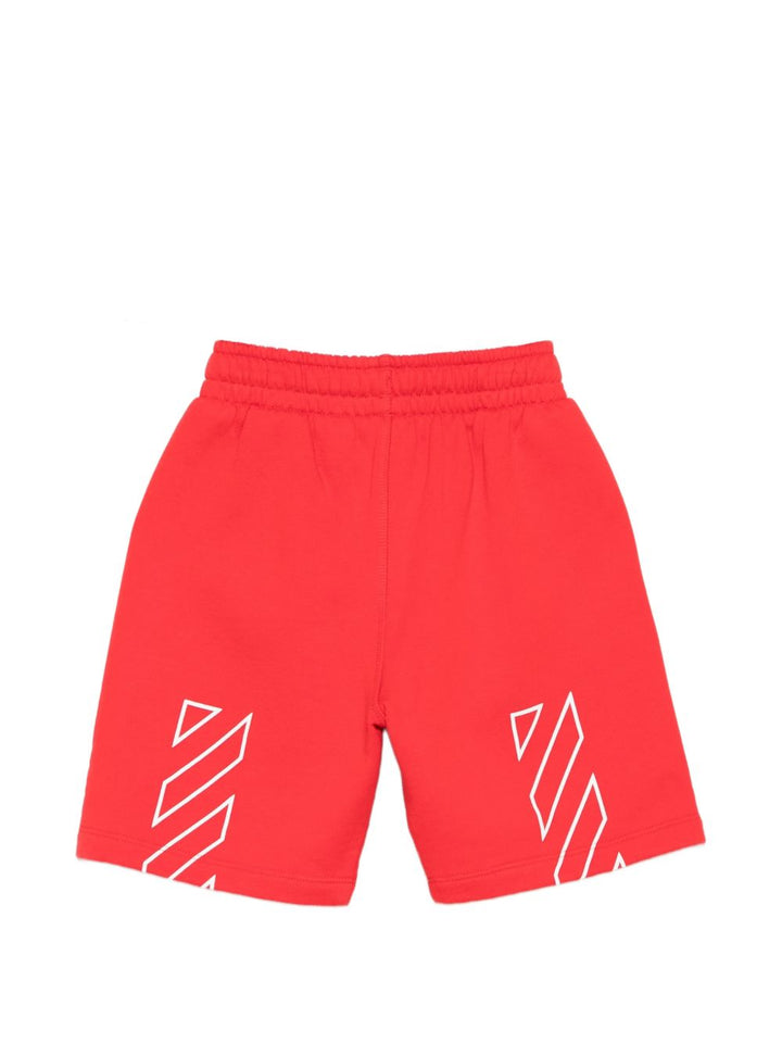 Bermuda rossa per bambino OBCI001S26FLE001 6000 Off White Kids 
