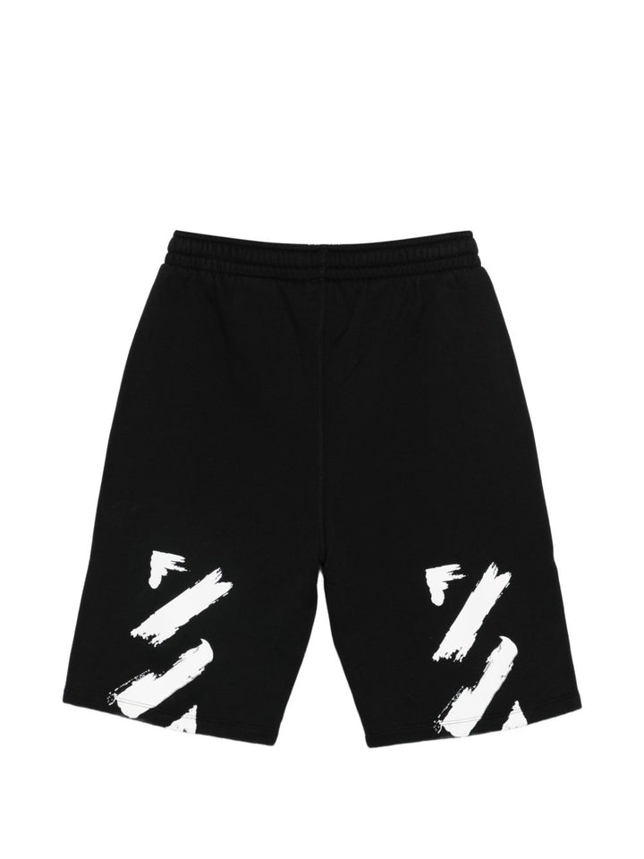 Bermuda nera per bambino OBCI001S26FLE003 0001 Off White Kids 
