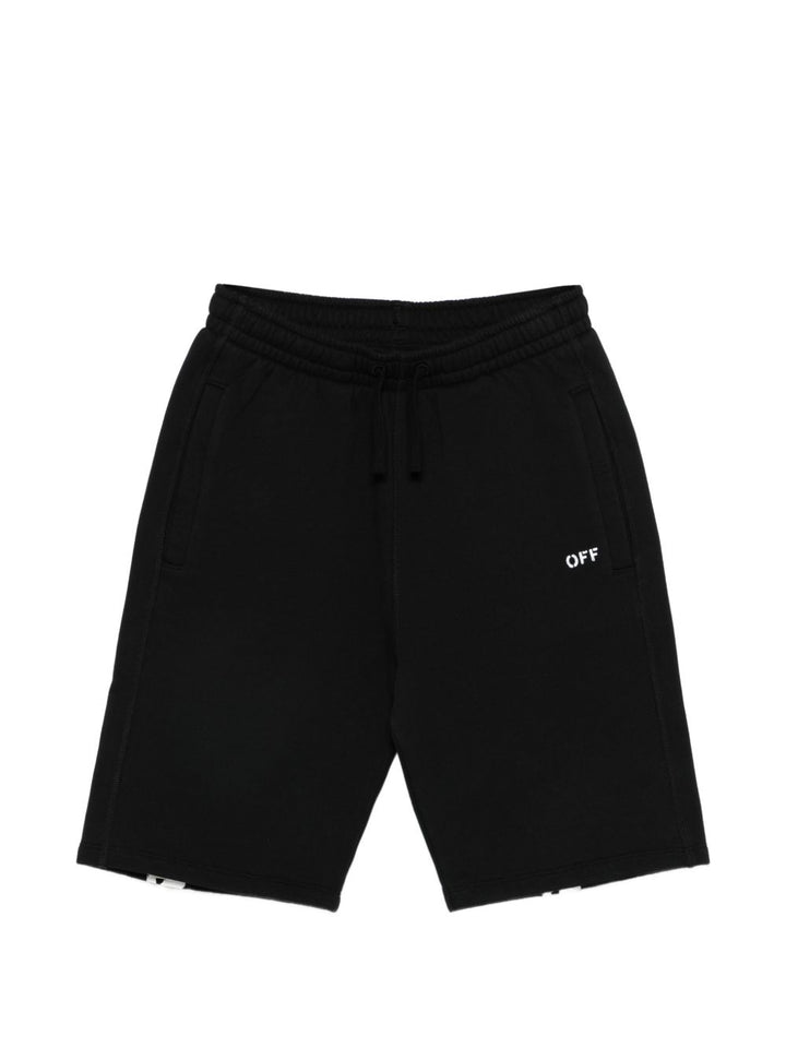 Bermuda nera per bambino OBCI001S26FLE003 0001 Off White Kids 