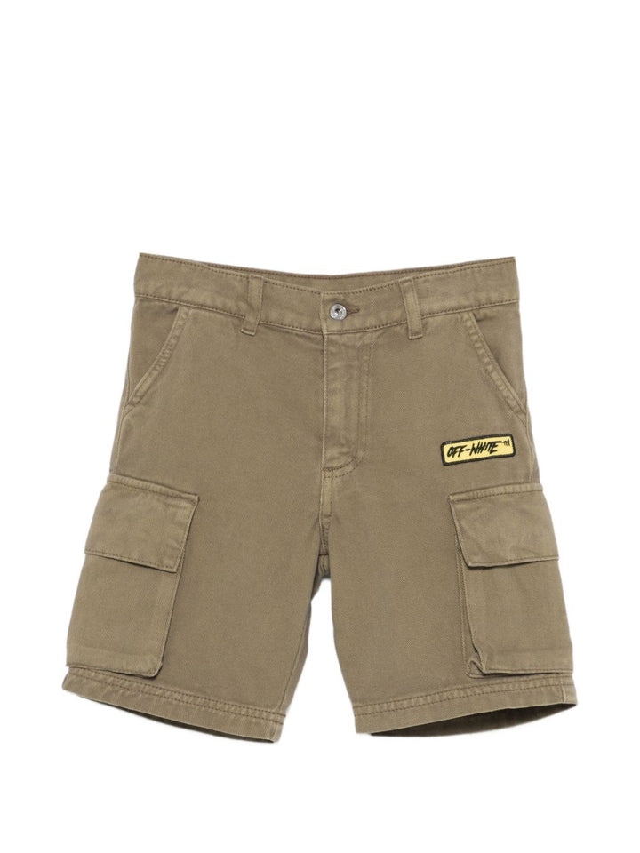 Bermuda verde oliva per bambino OBCS001S26FAB001 3011 Off White Kids 