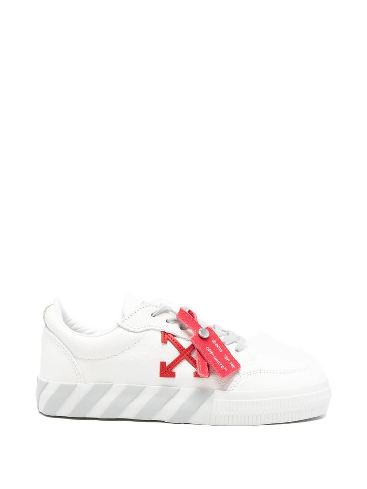Sneakers bianche/rosse/grigo per bambino OBIA003S26LEA001 0105 Off White Kids 