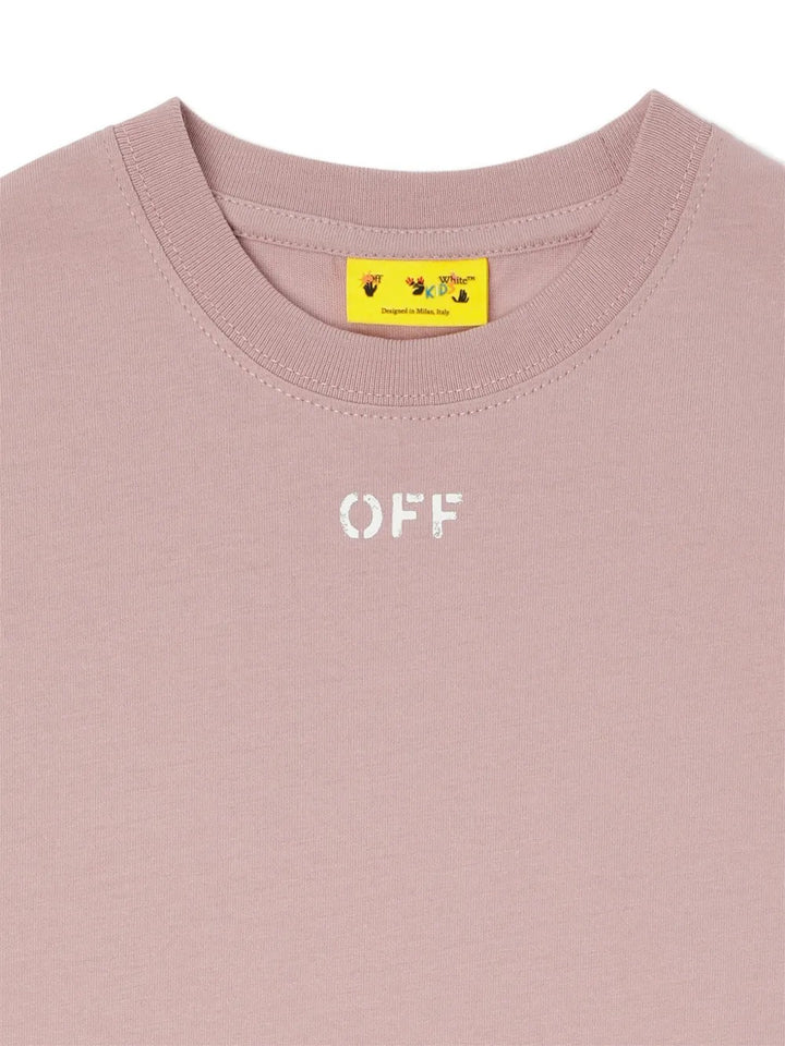 T-shirt rosa per bambina OG2B001S26JER001 9060 Off White Kids 