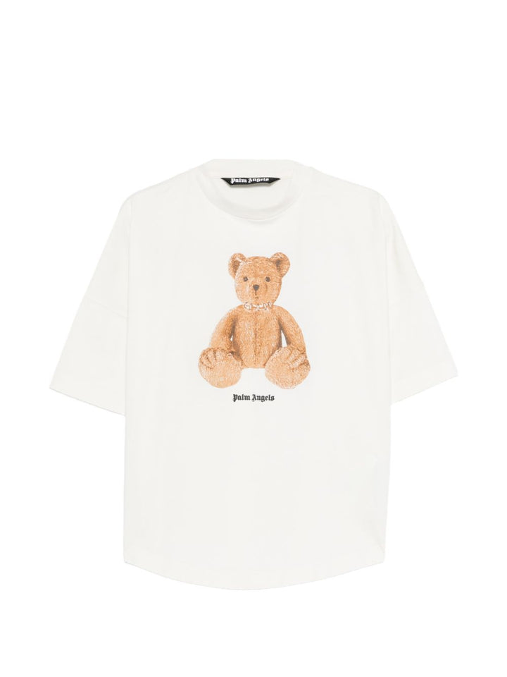T-shirt bianca per bambino PMAA10BS26JER004 0360 Palm Angels 
