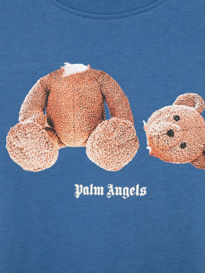 T-shirt blu per bambino PBAA003S26JER001 060 Palm Angels Kids 