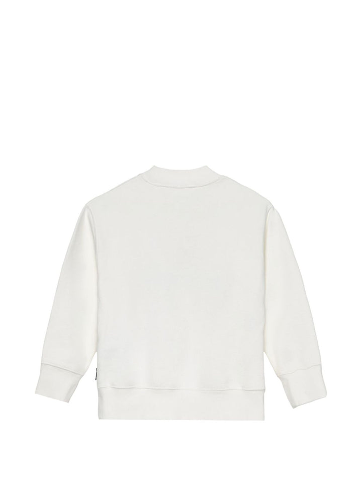 Felpa bianco sporco per bambino PBBA012S26FLE002 002 Palm Angels Kids 