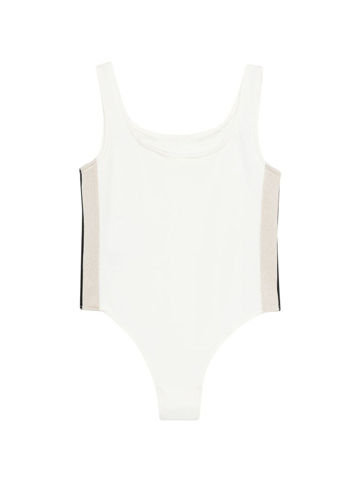 Body bianco per bambina PGBD00CS26FLE001 002 Palm Angels Kids 