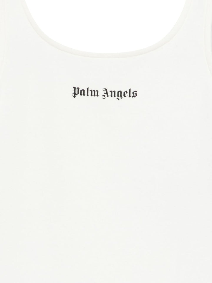 Body bianco per bambina PGBD00CS26FLE001 002 Palm Angels Kids 