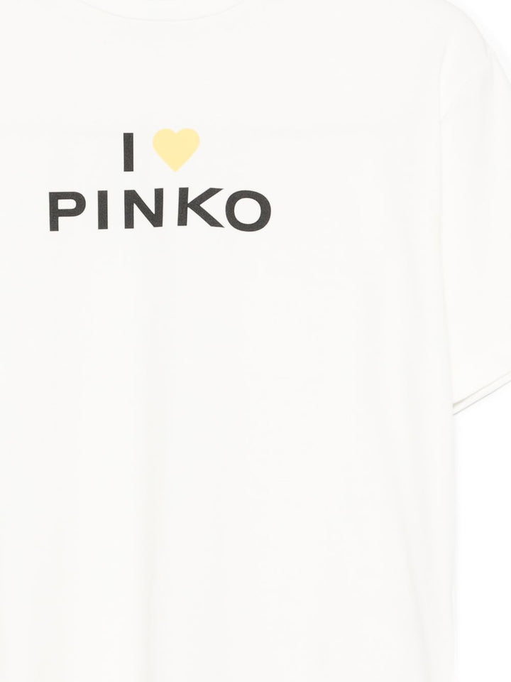 T-shirt bianca per bambina KFTS0340JE017 0980 Pinko Kids 