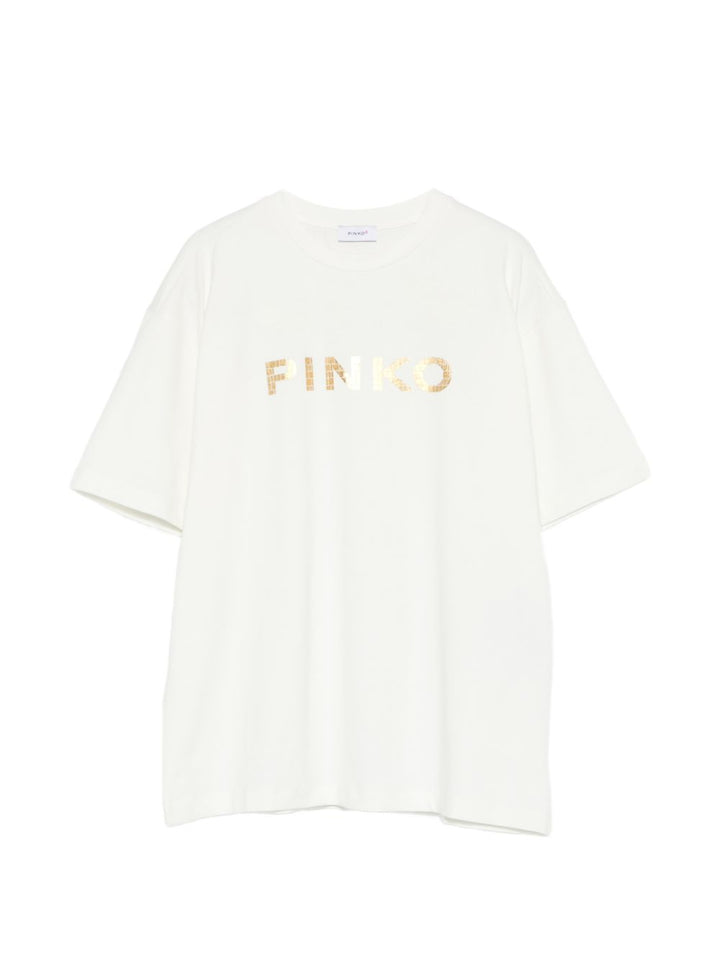 T-shirt bianca per bambina KFTS0430JE017 1071 Pinko Kids 