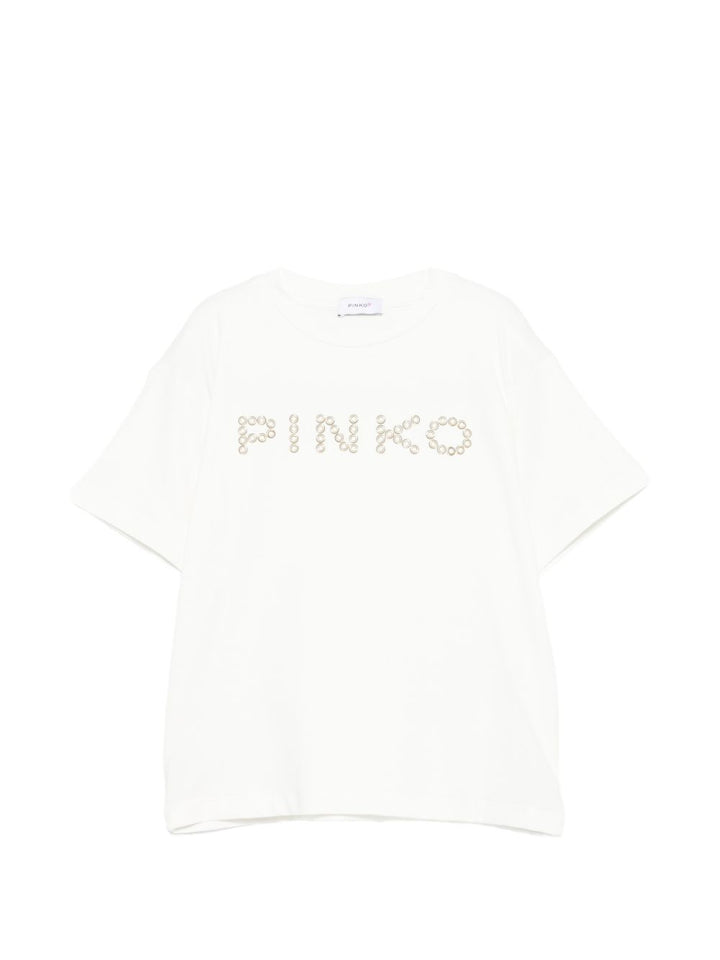 T-shirt bianco per bambina KFTS051CJE017 0998 Pinko Kids 