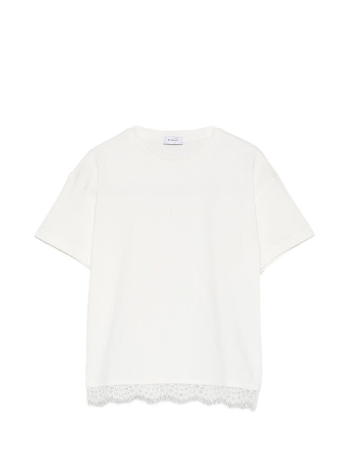 T-shirt bianca per bambina KFTS052CJE017 0065 Pinko Kids 
