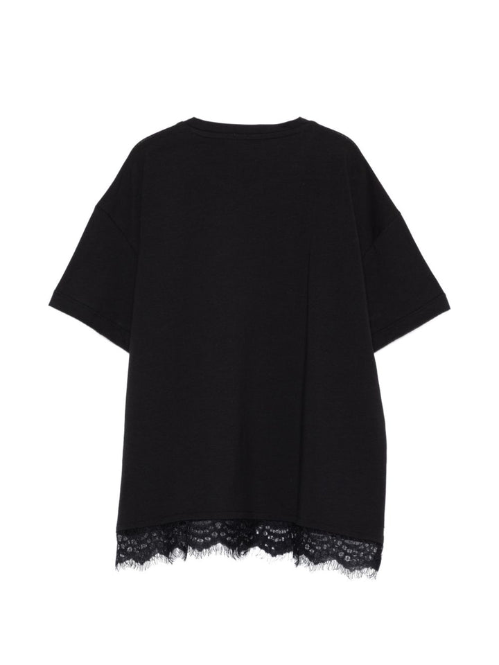 T-shirt nera per bambina KFTS052CJE017 N000 Pinko Kids 