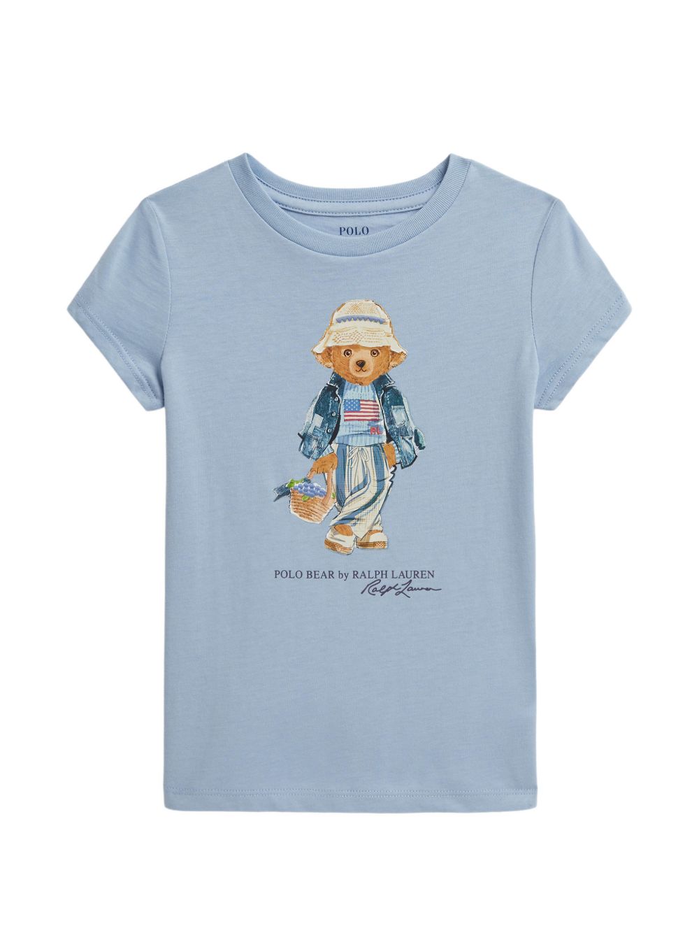 T-shirt blu per bambina 312A11759 001 Ralph Lauren Kids 