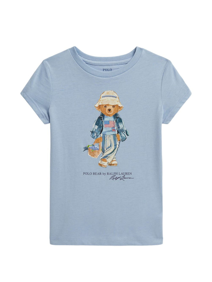 T-shirt blu per bambina 312A11759 001 Ralph Lauren Kids 