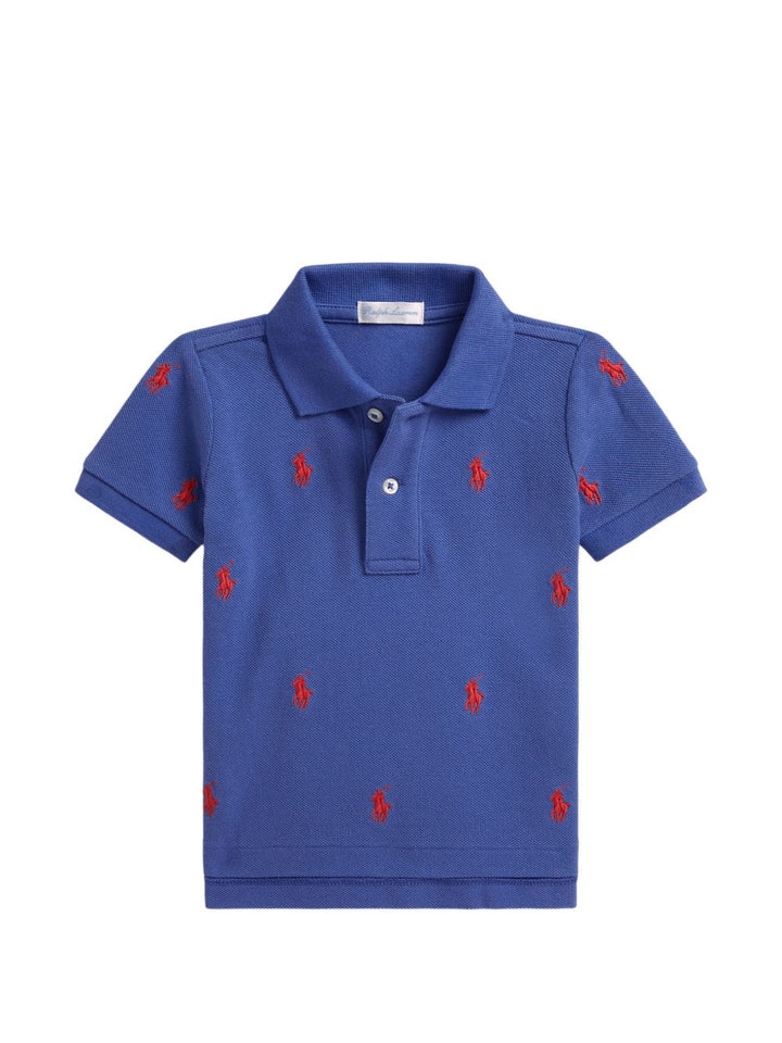 Polo blu/rosso per neonato 320882605 500 Ralph Lauren Kids 