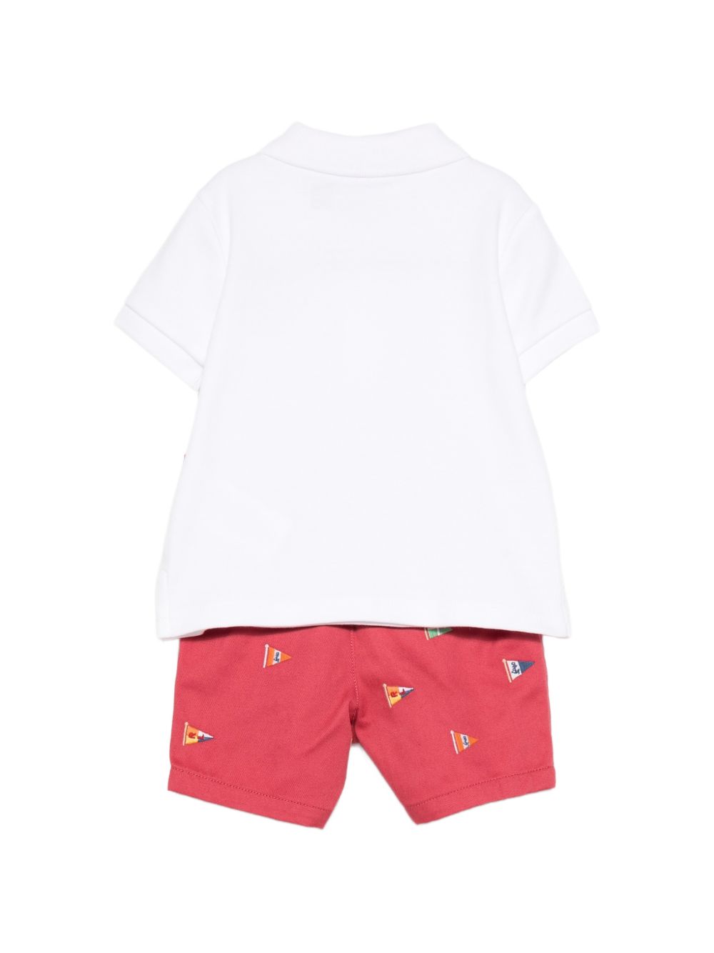 Completo bianco/rosso per neonato 320B14065 001 Ralph Lauren Kids 