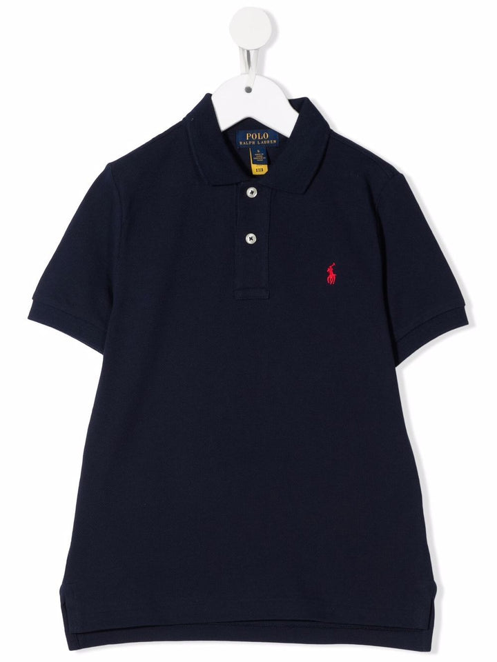 Polo blu per bambino con logo 322603252 005 Ralph Lauren Kids 