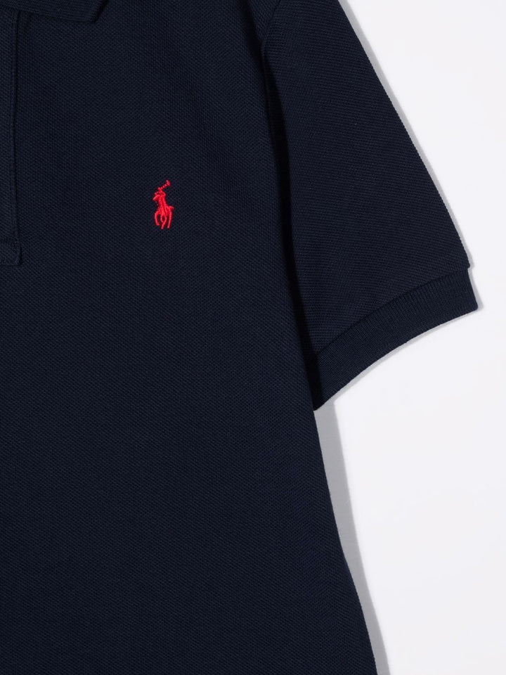 Polo blu per bambino con logo 322603252 005 Ralph Lauren Kids 