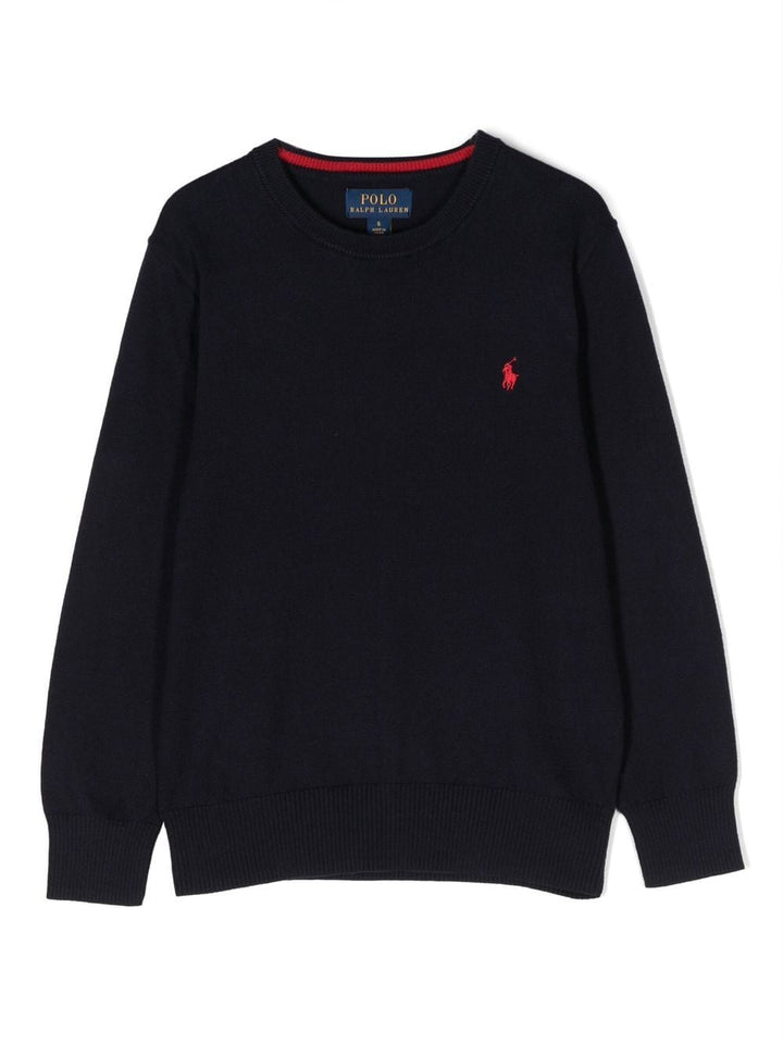 Maglia blu per bambino con logo 323799887 031 Ralph Lauren Kids 