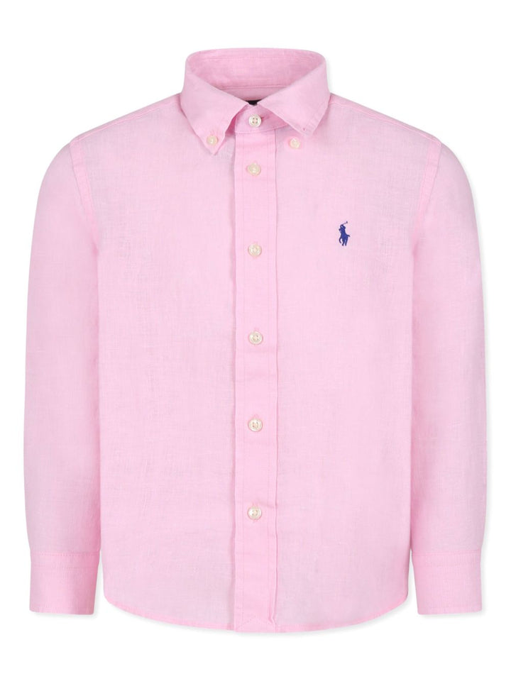 Camicia rosa fenicottero per bambino 323967600 002 Ralph Lauren Kids 
