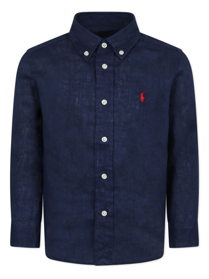 Camicia blu navy per bambino 323967600 004 Ralph Lauren Kids 