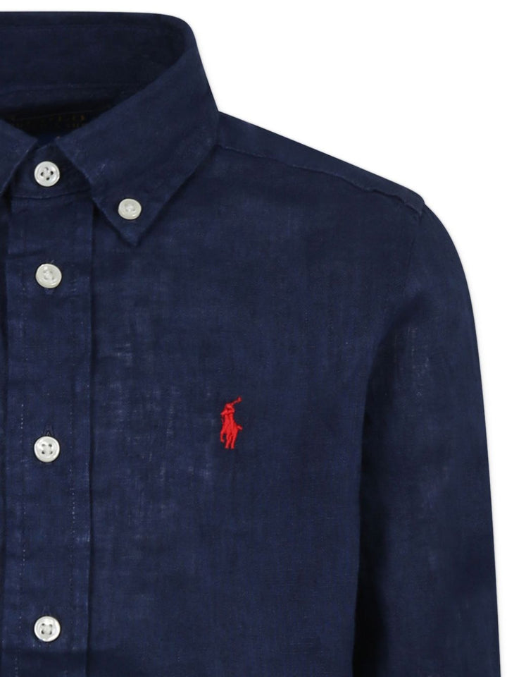 Camicia blu navy per bambino 323967600 004 Ralph Lauren Kids 