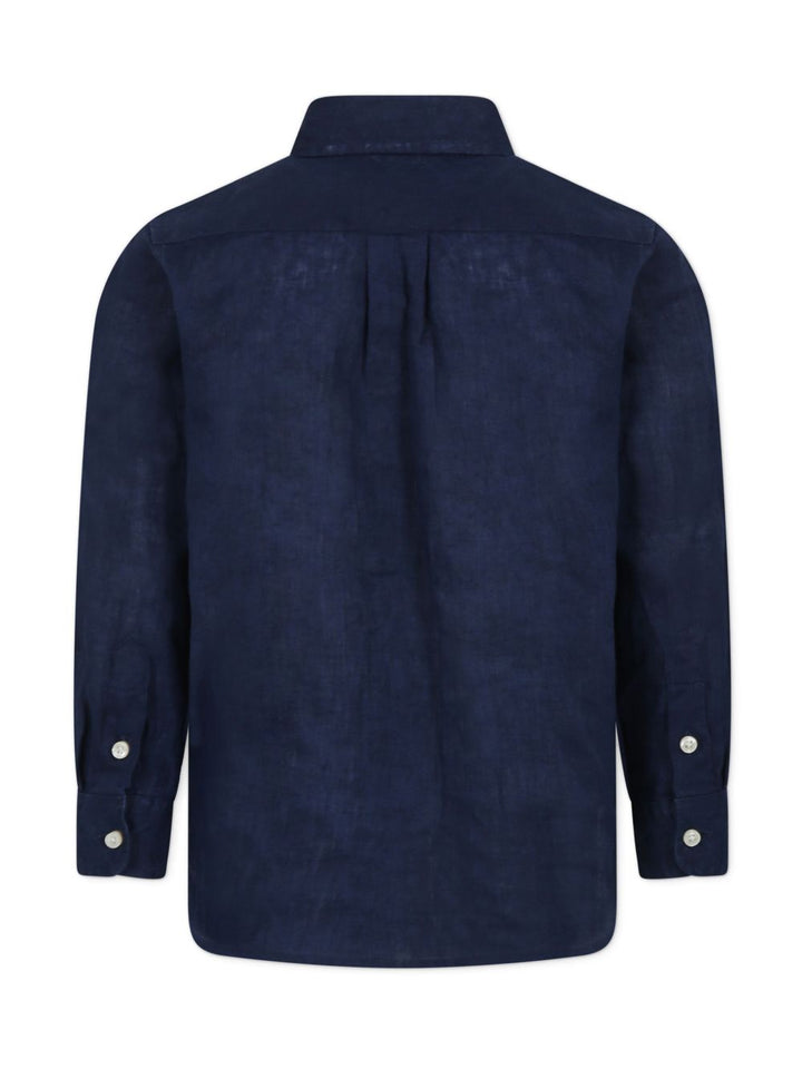 Camicia blu navy per bambino 323967600 004 Ralph Lauren Kids 