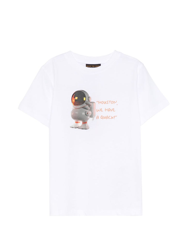T-shirt bianca per bambino JT2788XBESY22 00000 Save The Duck Kids 