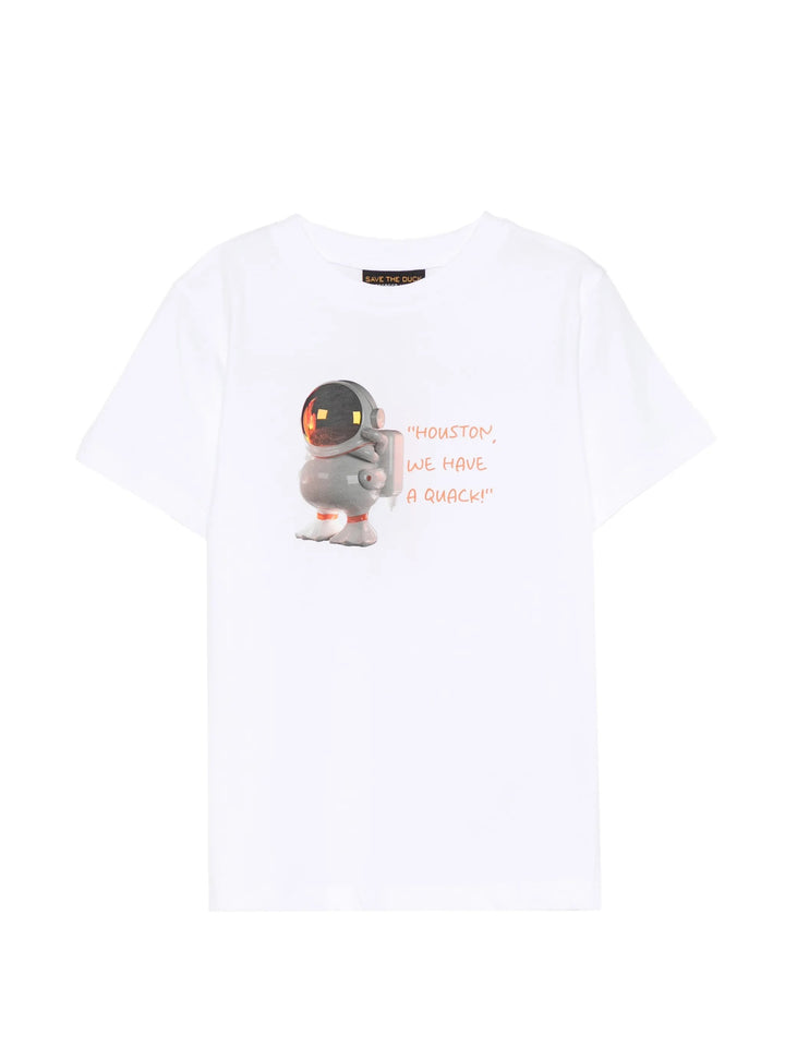 T-shirt bianca per bambino JT2788XBESY22 00000 Save The Duck Kids 