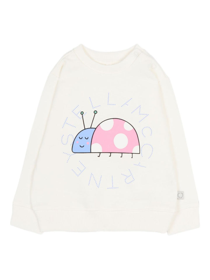 Felpa bianca per neonata TY4010Z0499 101 Stella McCartney Kids 