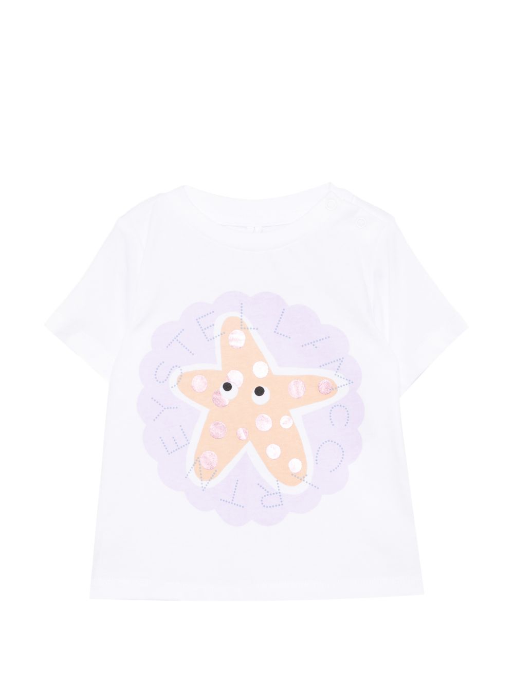 T-shirt bianca/lilla per neonata TY8051Z0434 100 Stella McCartney Kids 