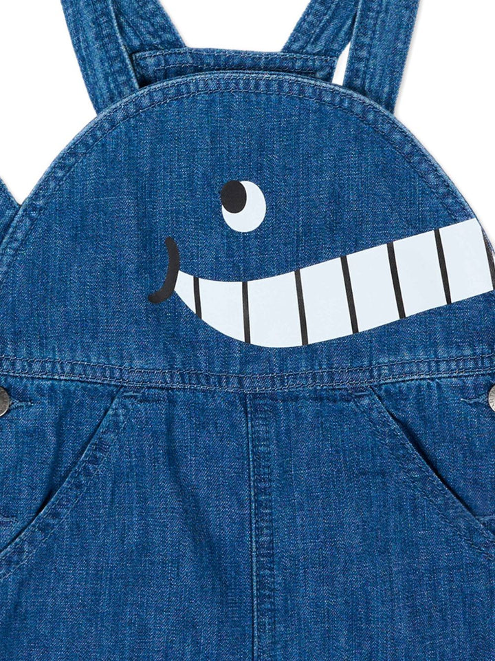 Salopette in jeans blu per neonato TYA522Z0522 606 Stella McCartney Kids 