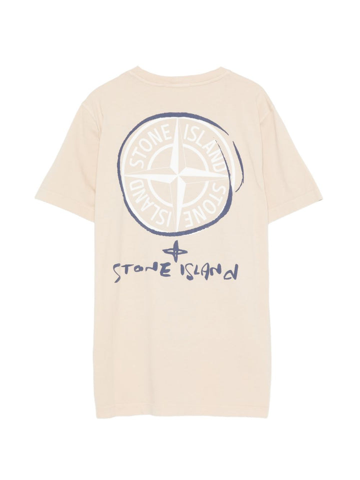 T-shirt beige per bambino 62100009S0377 V0090 Stone Island Kids 