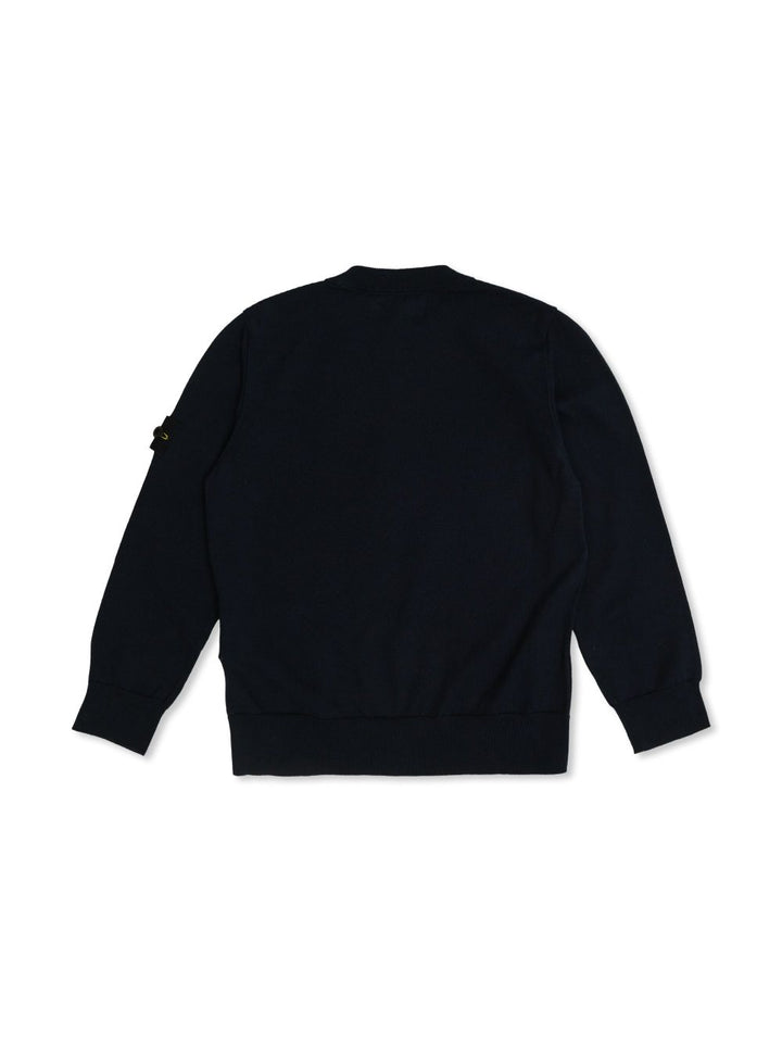 Maglione blu navy per bambino 65100001S00B2 V0020 Stone Island Kids 
