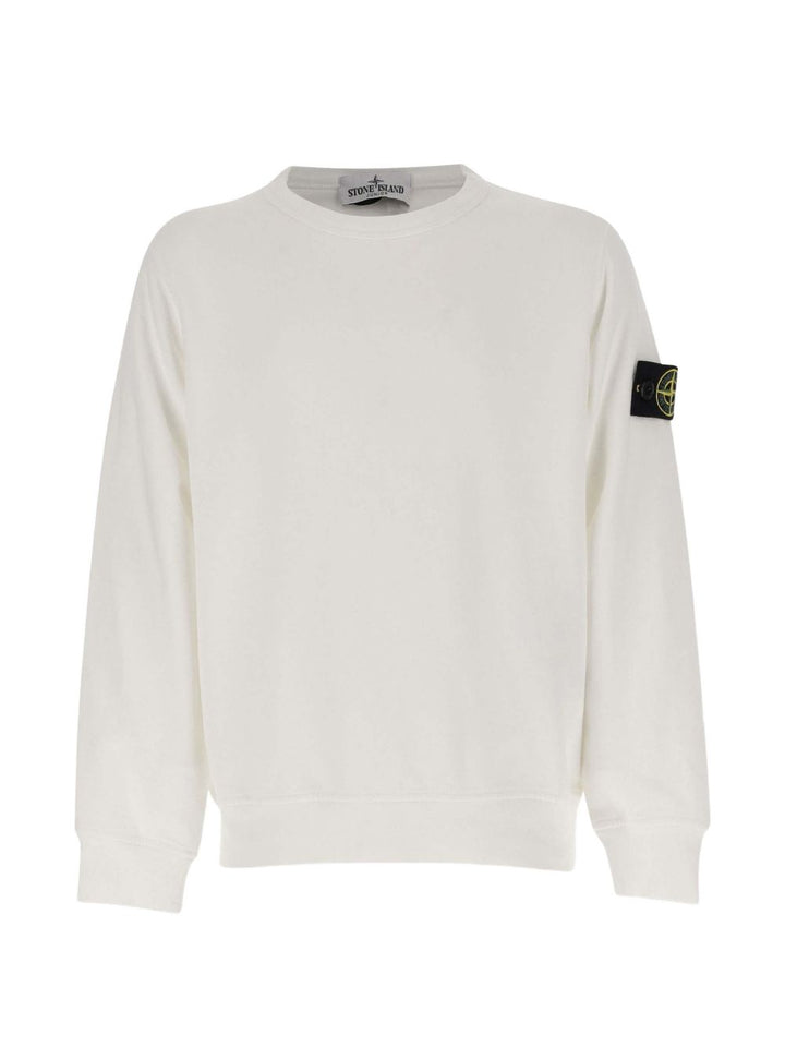Felpa in cotone bianco per bambino 66100005S0040 V0001 Stone Island Kids 