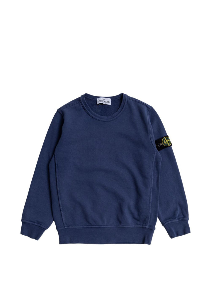 Felpa blu per bambino 66100005S0040 V0028 Stone Island Kids 