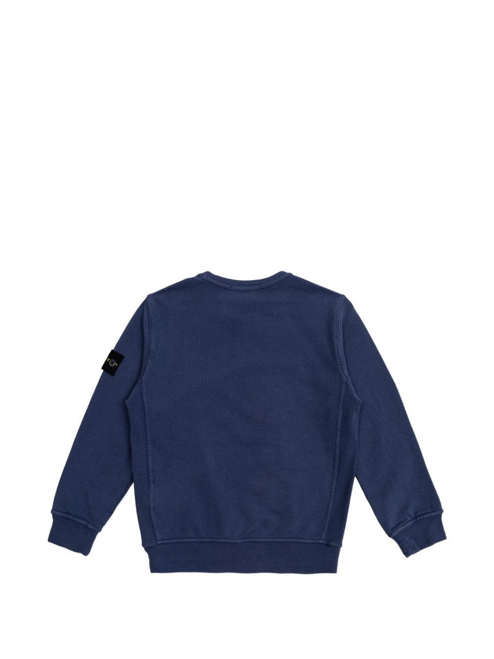 Felpa blu per bambino 66100005S0040 V0028 Stone Island Kids 